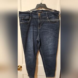 Torrid Blue Straight Leg Jeans with Subtle Fading